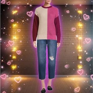 Time and Tru Women's Colorblock Sweater